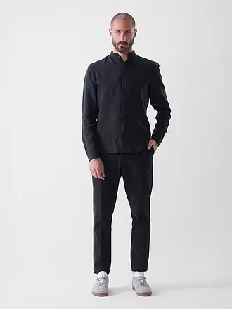 HUGO | Camicia di lino slim fit ELVORY | schwarz